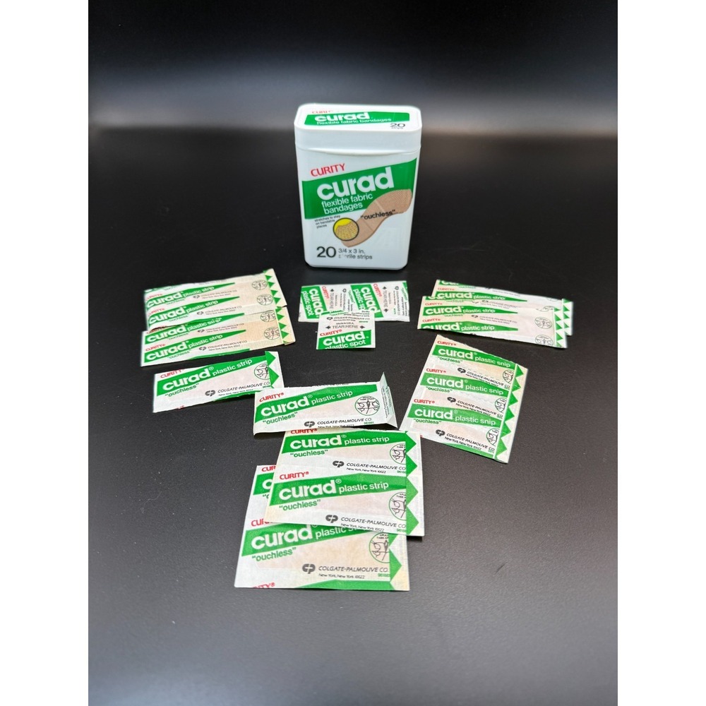 Curad Bandaid 1990s Box and Contents - Vintage
